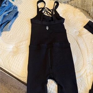 FP Movement by Free People Black Strappy Jumpsuit